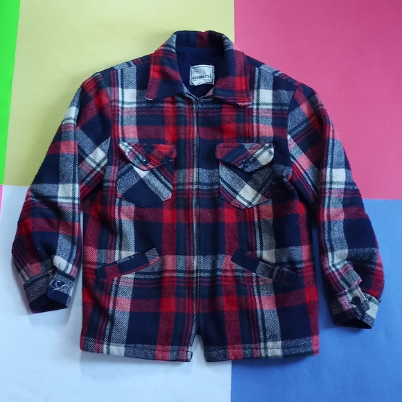 Vintage Sears Wearmaster Wool Tartan Zip-Up Jacket